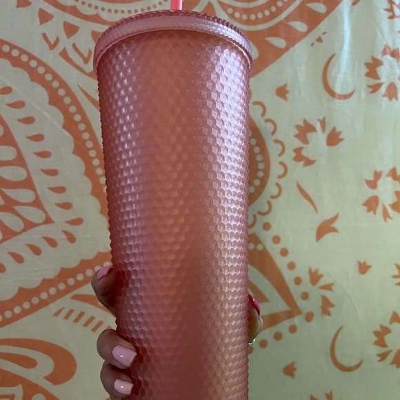 BRAND NEW WITH TAGS! STARBUCKS pink lemonade soft touch studded tumbler set - Picture 5 of 7